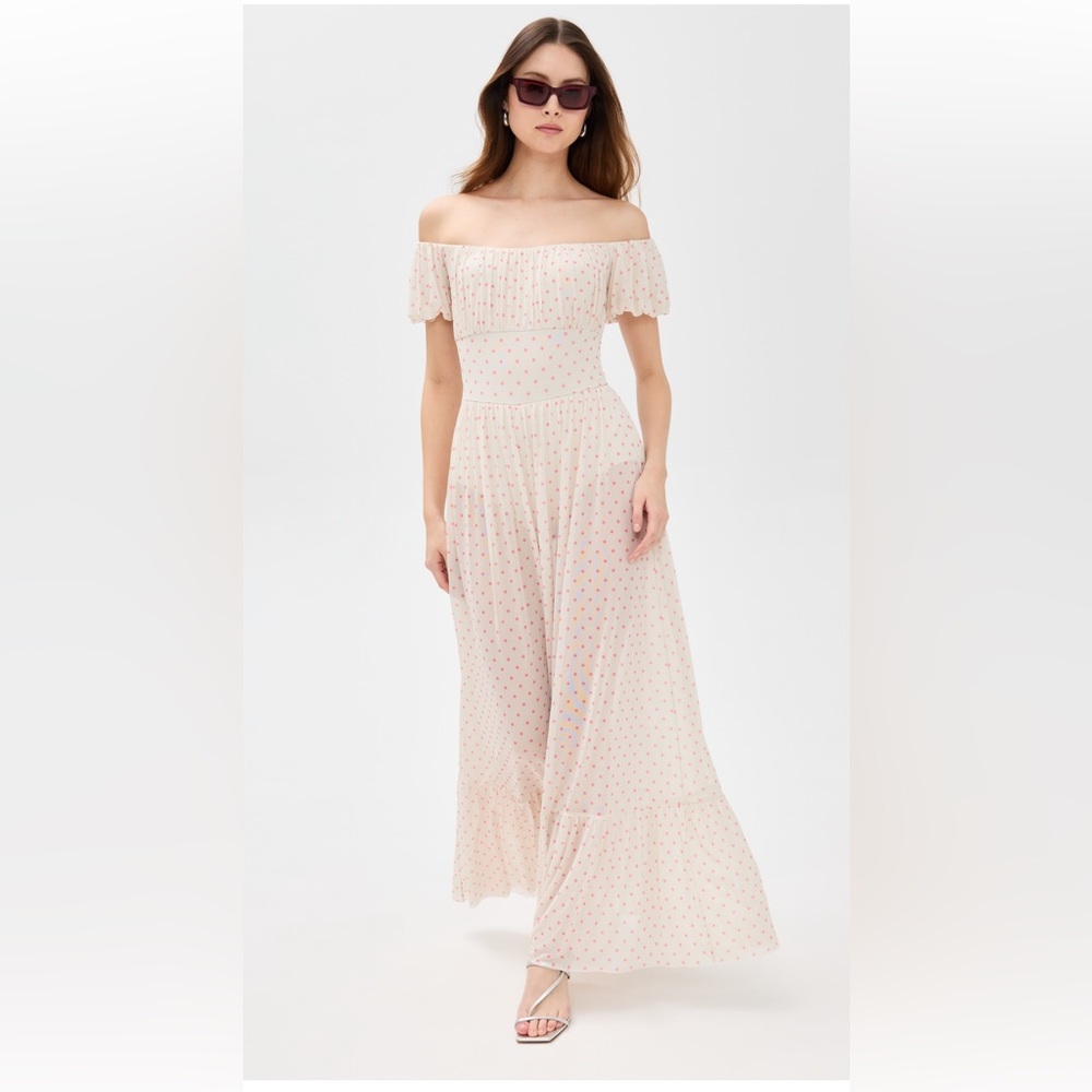 AFRM Off-Shoulder Cream Dress